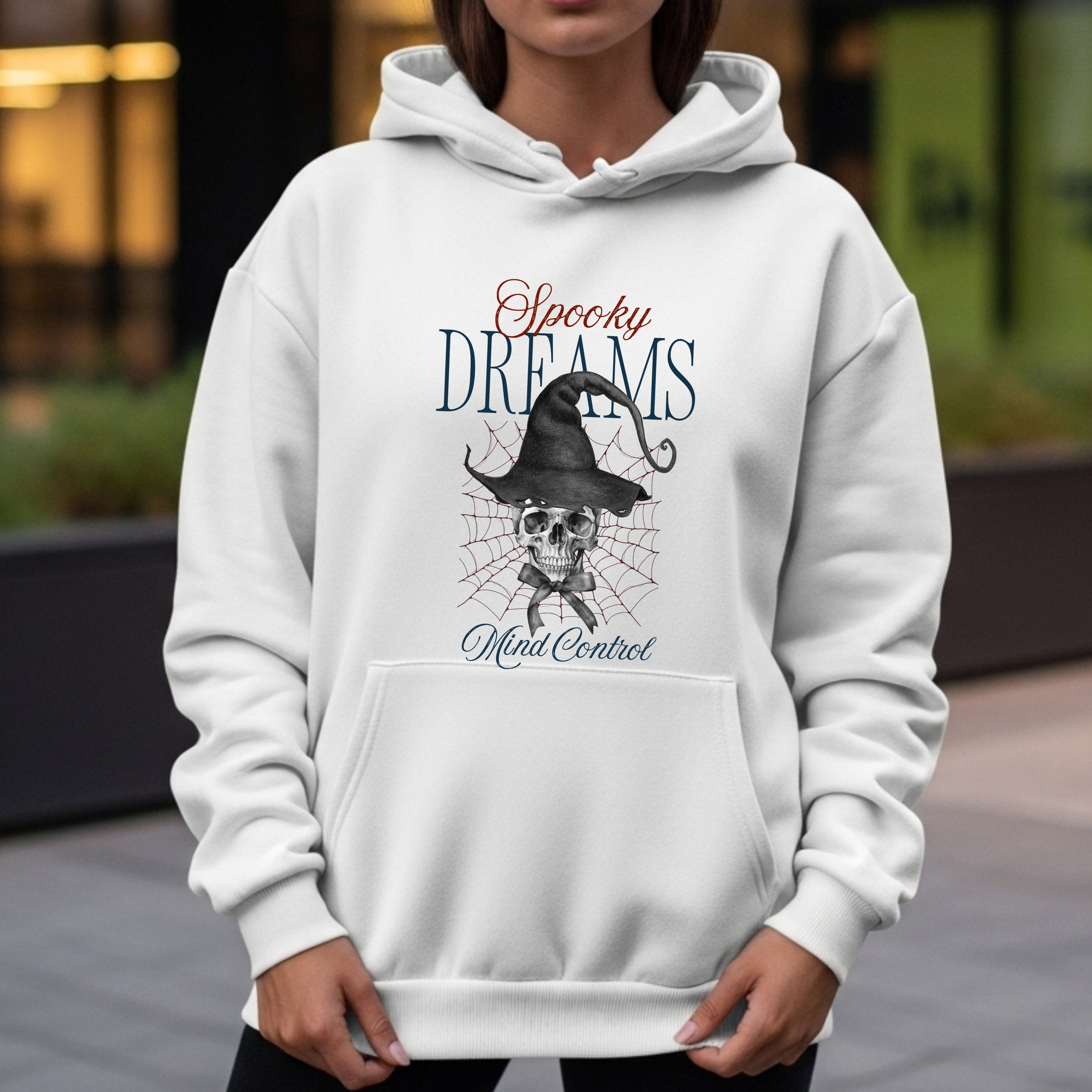 Spooky Dreams Mind Control - Gothic Witch Hat Skull Halloween Statement Artwork