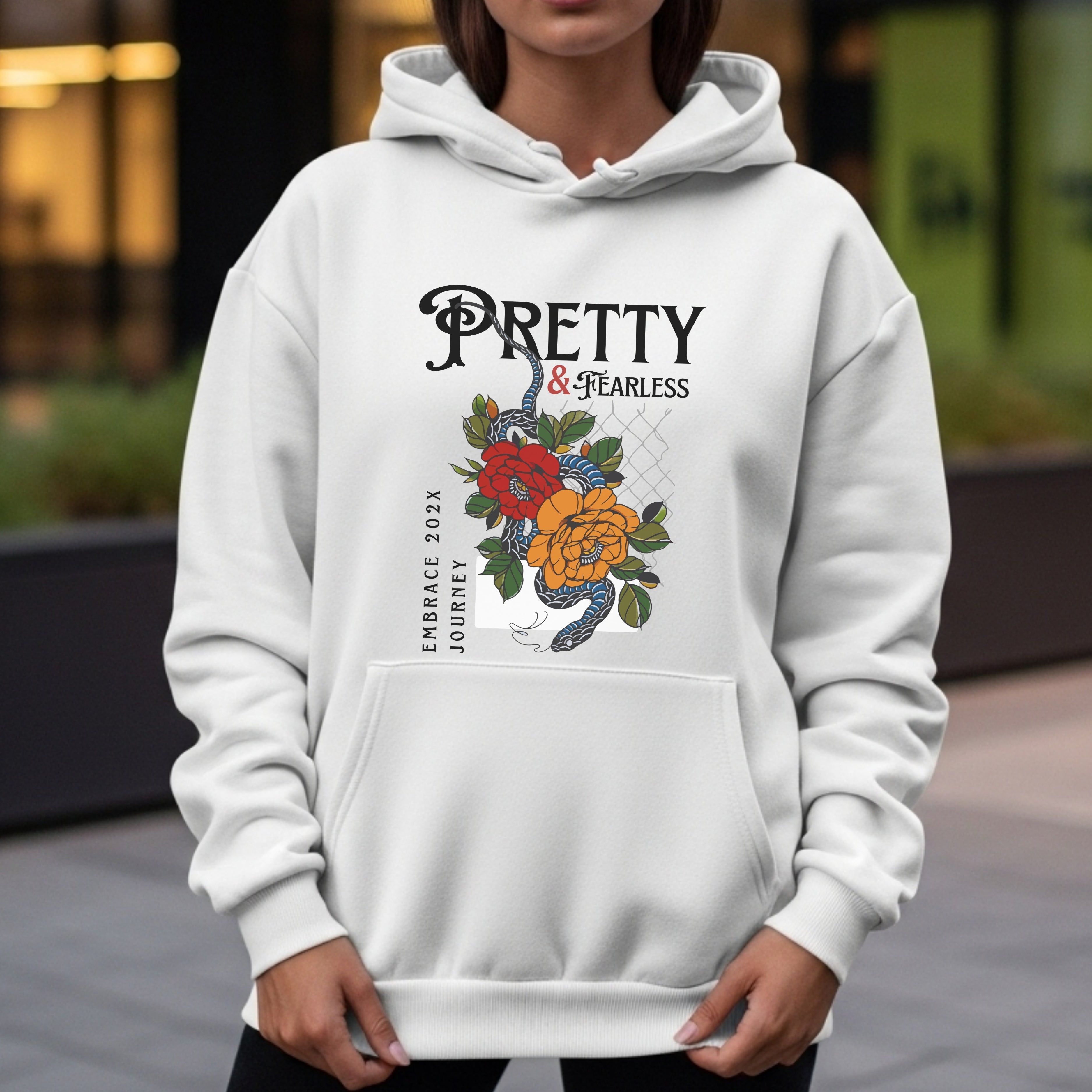 Pretty & Fearless Embrace Journey 202X - Snake Rose Tattoo Art Feminine Strength Artwork