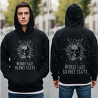 Words Fade Silence Stays - Skull Rose Explosion Statement Artwork