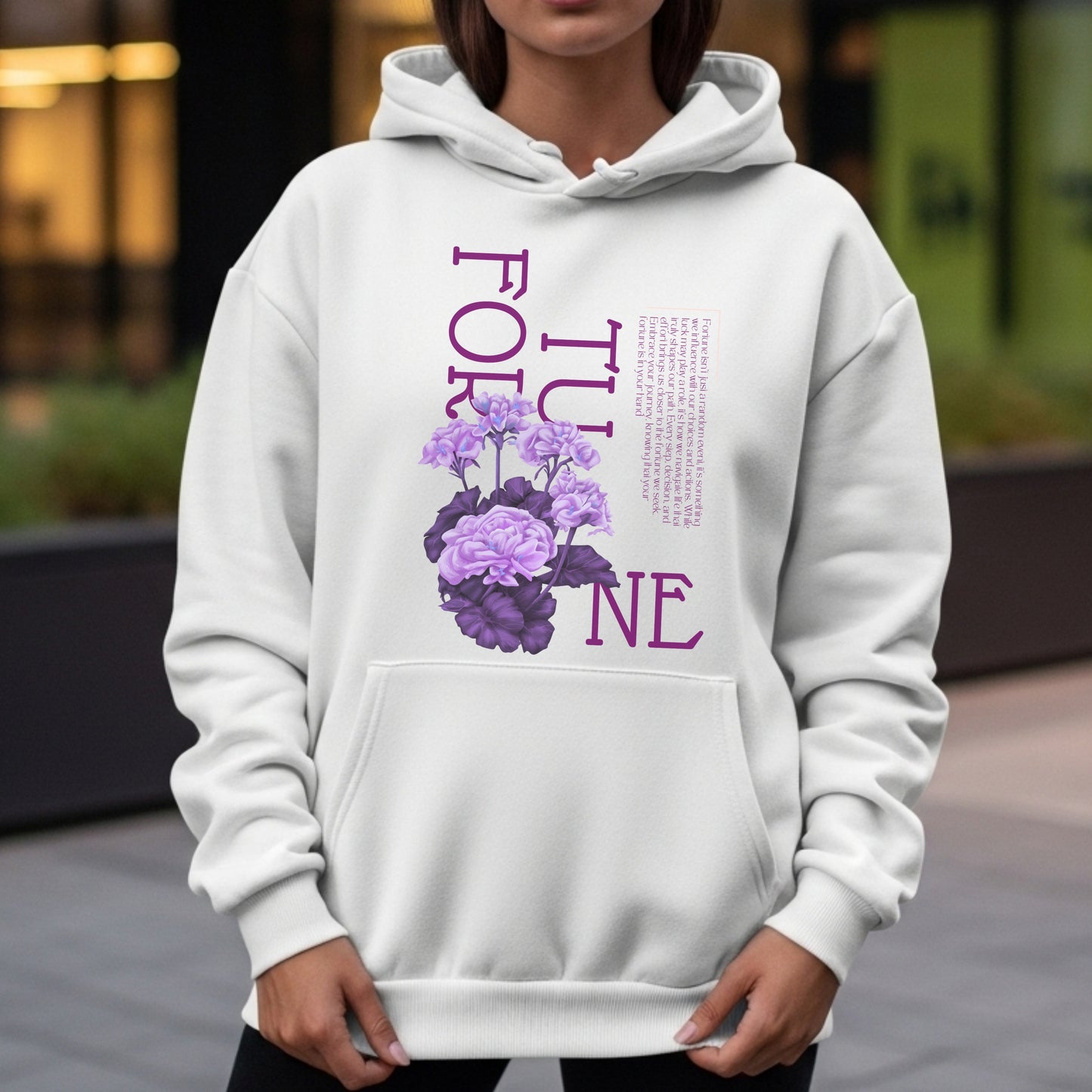 Fortune - Floral Botanical Typography Elegant Contemporary Statement Artwork