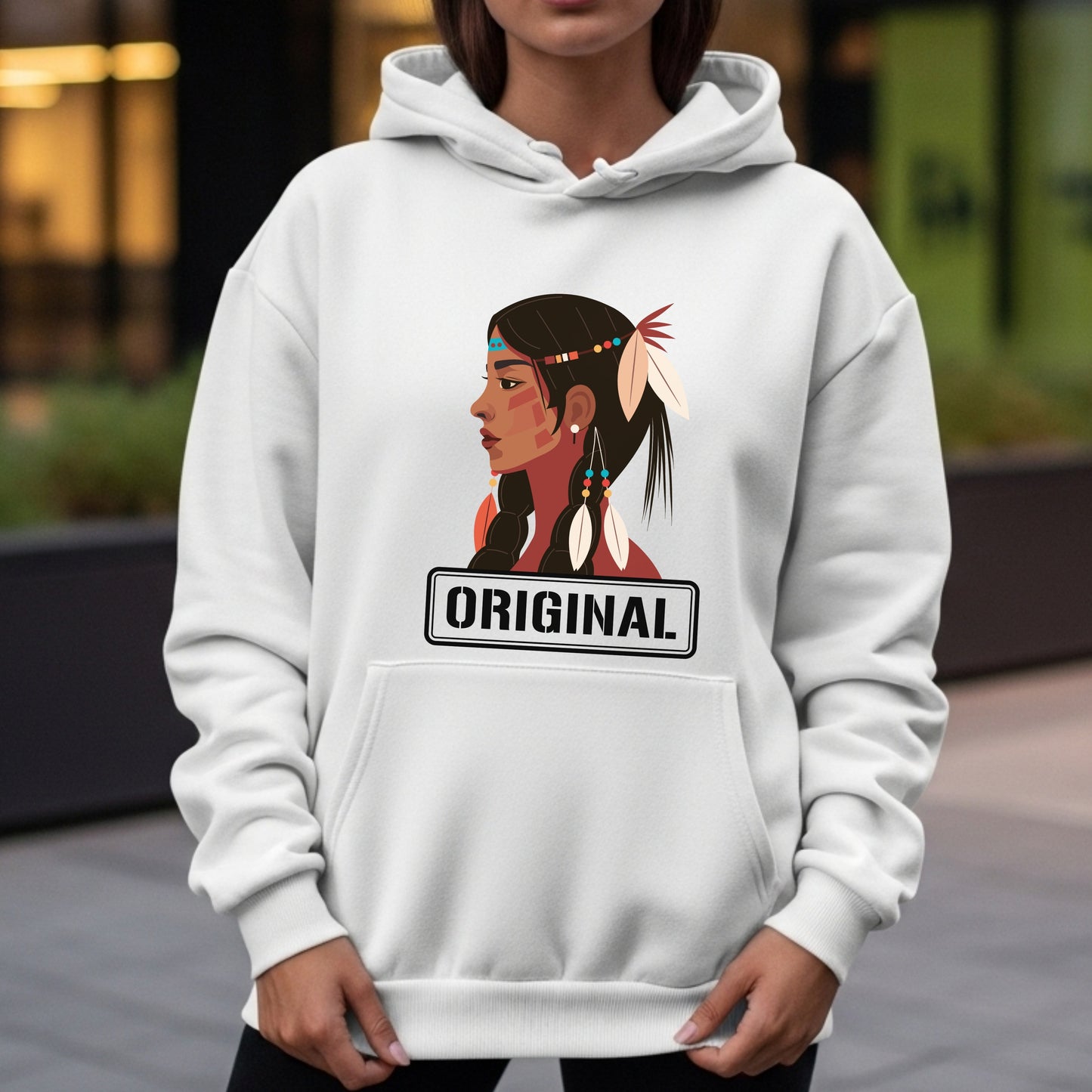 Original - Indigenous Woman Profile Native Heritage Cultural Pride Illustration