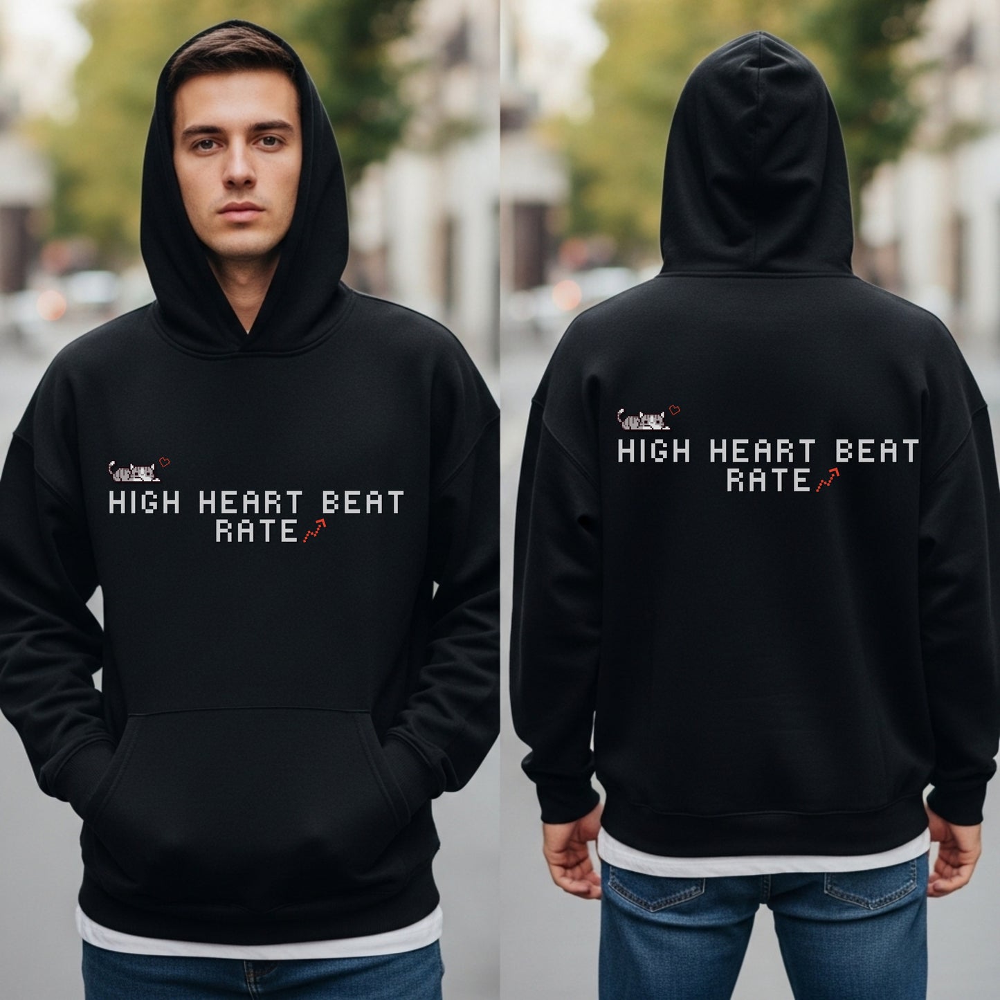 High Heart Beat Rate - Cute Cat Lover Funny Statement Artwork