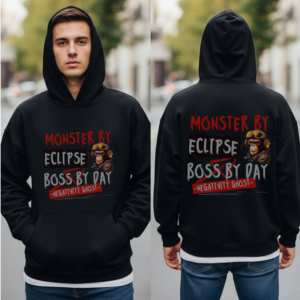 Monster By Eclipse, Boss By Day - Motivational Chimp DJ Music Producer Statement Artwork