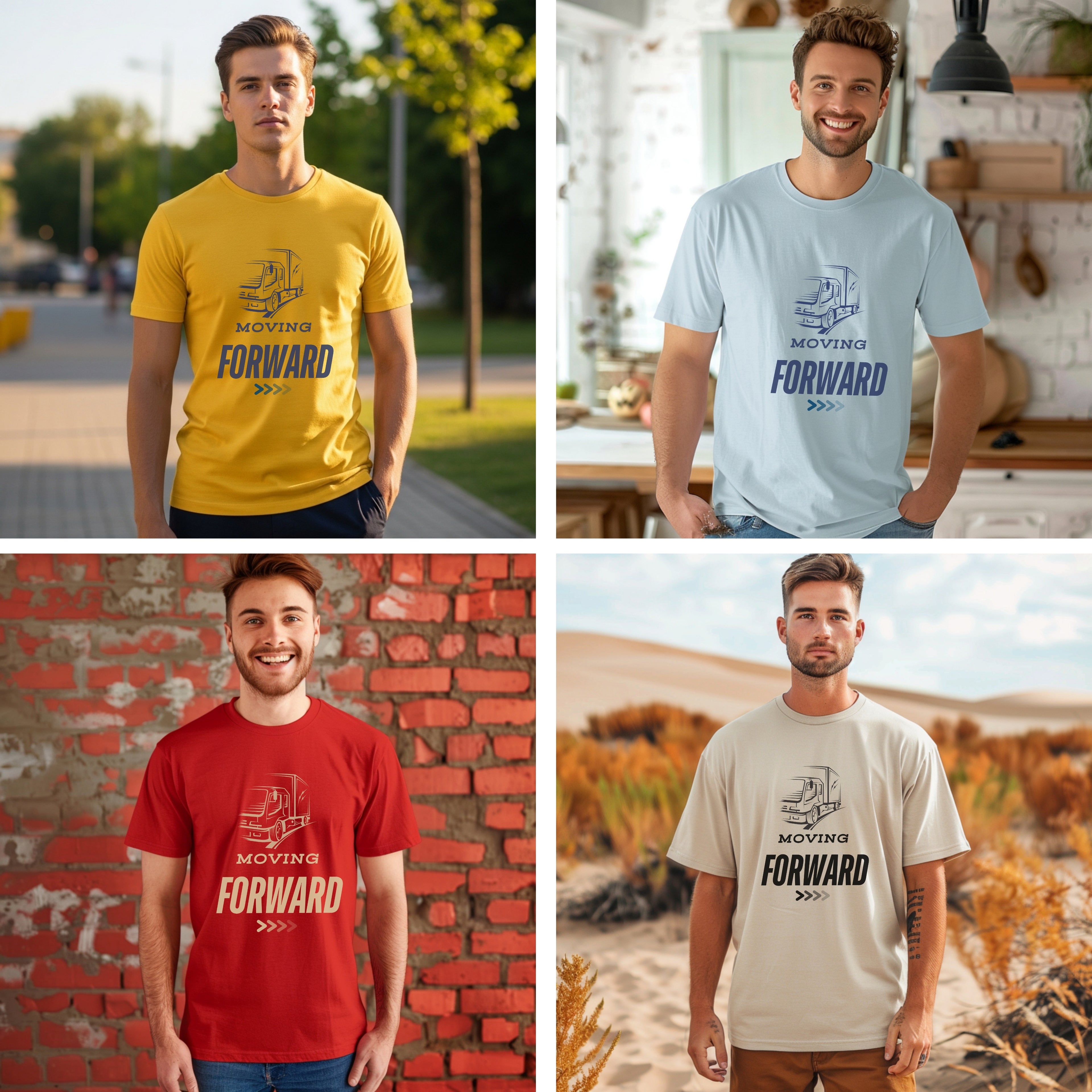 Moving Forward - Truck Driver Motivational Statement Art Work