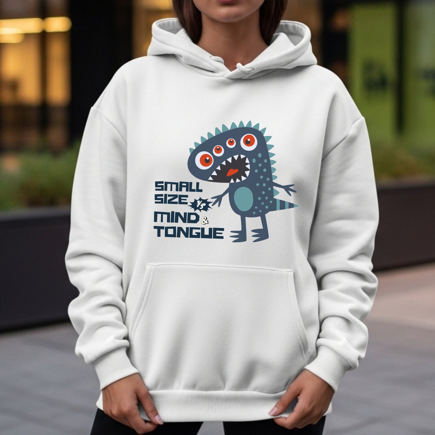 Small Size Mind Tongue - Funny Monster Humor Witty Comeback Statement Artwork
