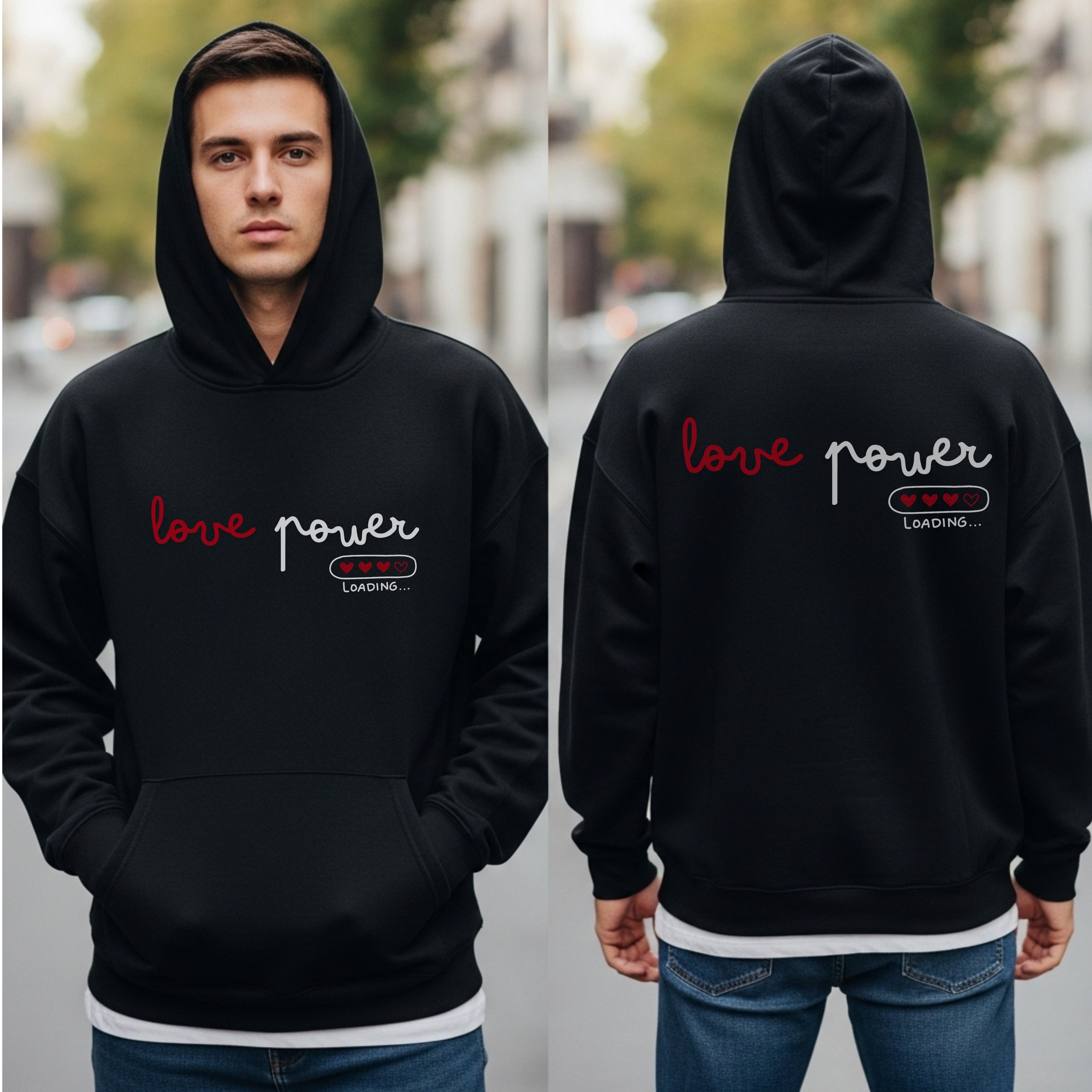 Love Power Loading - Romantic Loading Bar Statement Artwork