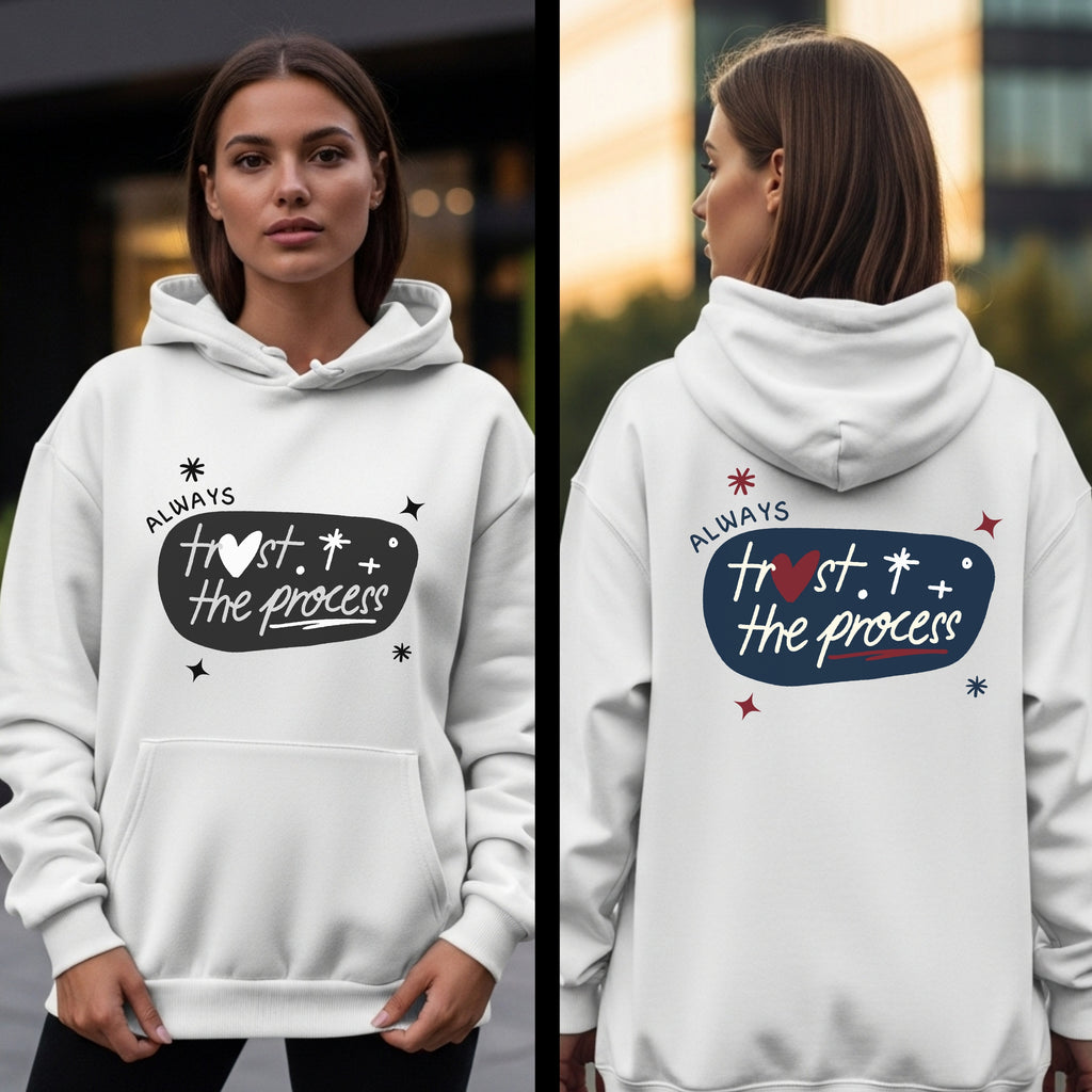 Always Trust The Process - Retro Orange Motivational Growth Mindset Statement Artwork