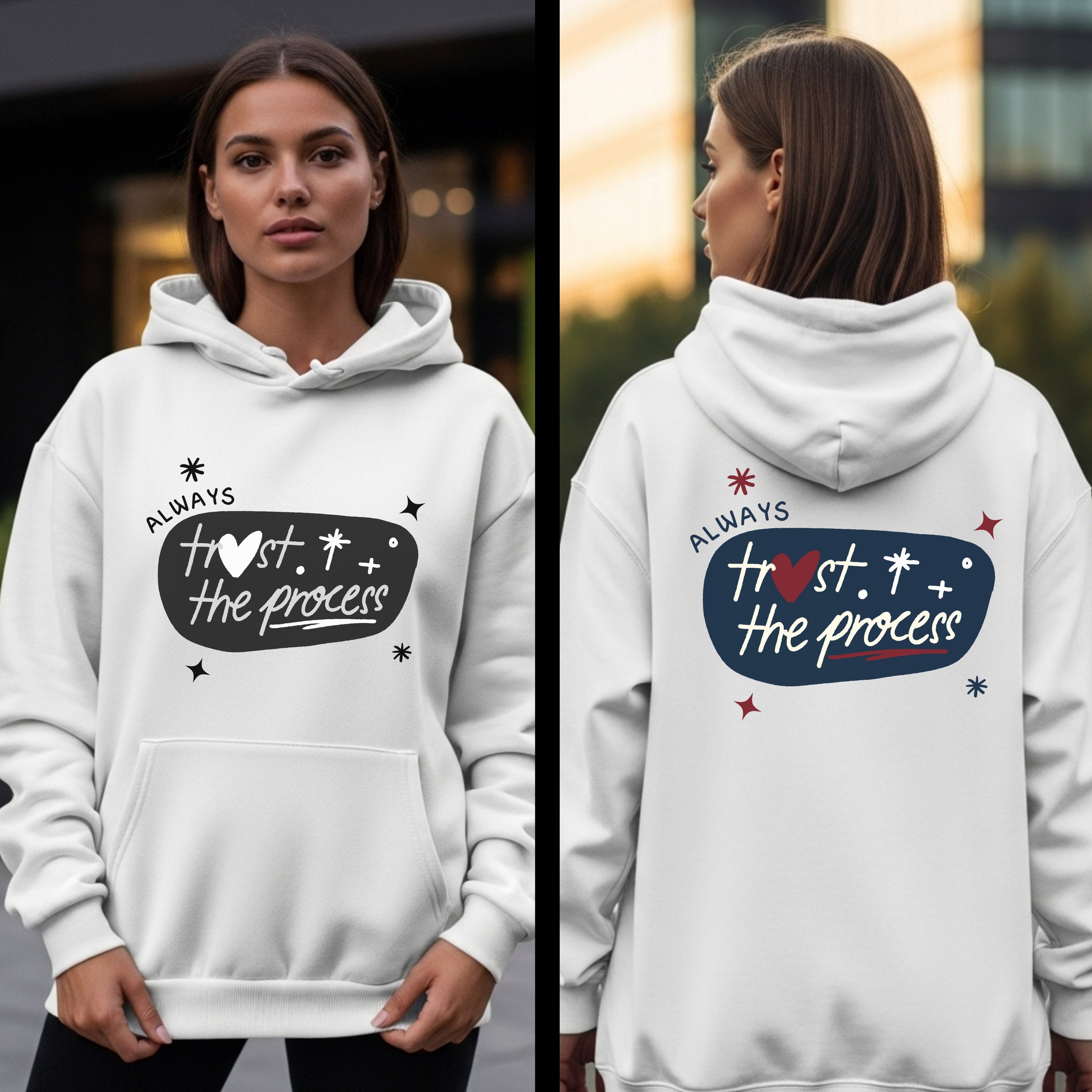 Always Trust The Process - Retro Orange Motivational Growth Mindset Statement Artwork