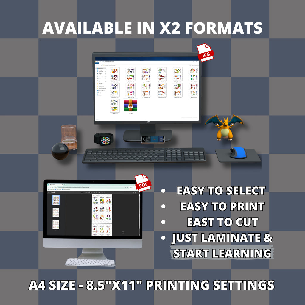 Animals & Objects Alphabet Flashcards