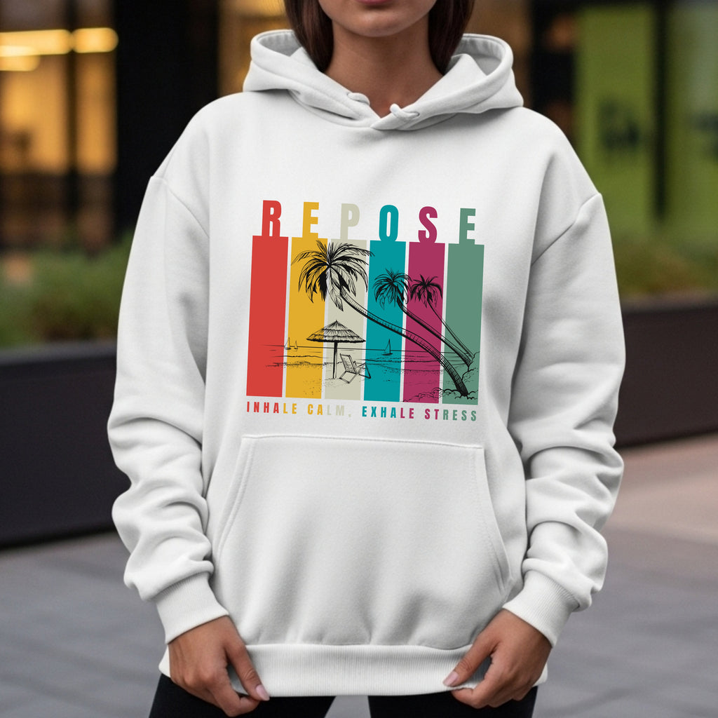 Repose - Retro Beach Mindfulness Breathwork Relaxation Wellness Statement Artwork