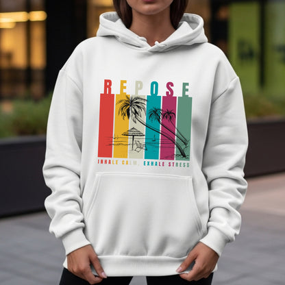 Repose - Retro Beach Mindfulness Breathwork Relaxation Wellness Statement Artwork