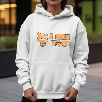 I See You - Grumpy Orange Cat with Deal With It Sunglasses Meme Humor Artwork