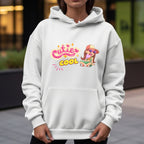 Cutie Cool - Retro Girl Relaxing with Sunglasses Pink Yellow Groovy Illustration