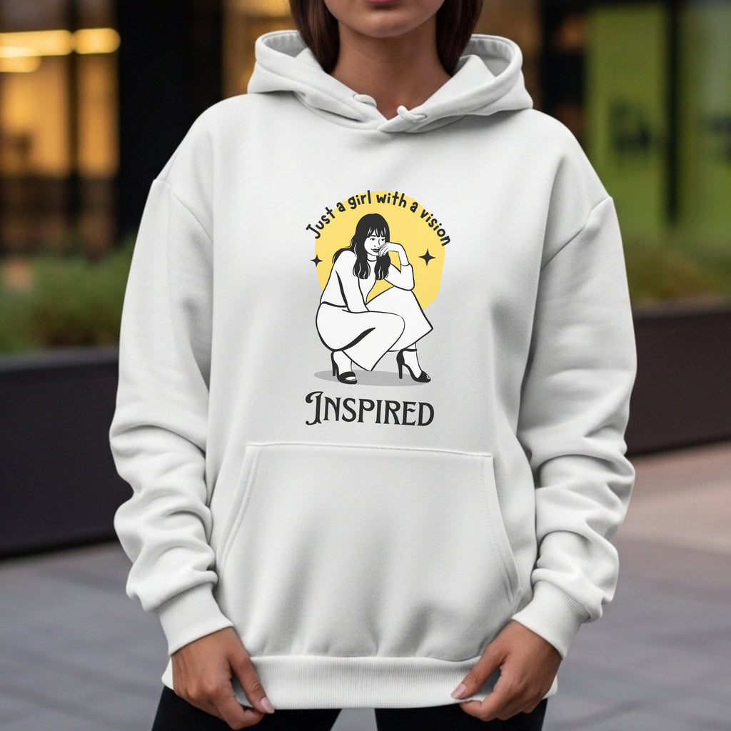 Just A Girl With A Vision Inspired - Yellow Circle Illustration Dreamer Statement Artwork