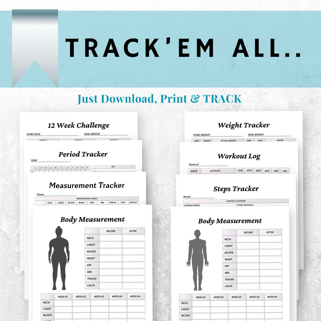 2026 Fitness Planner & Trackers Bundle