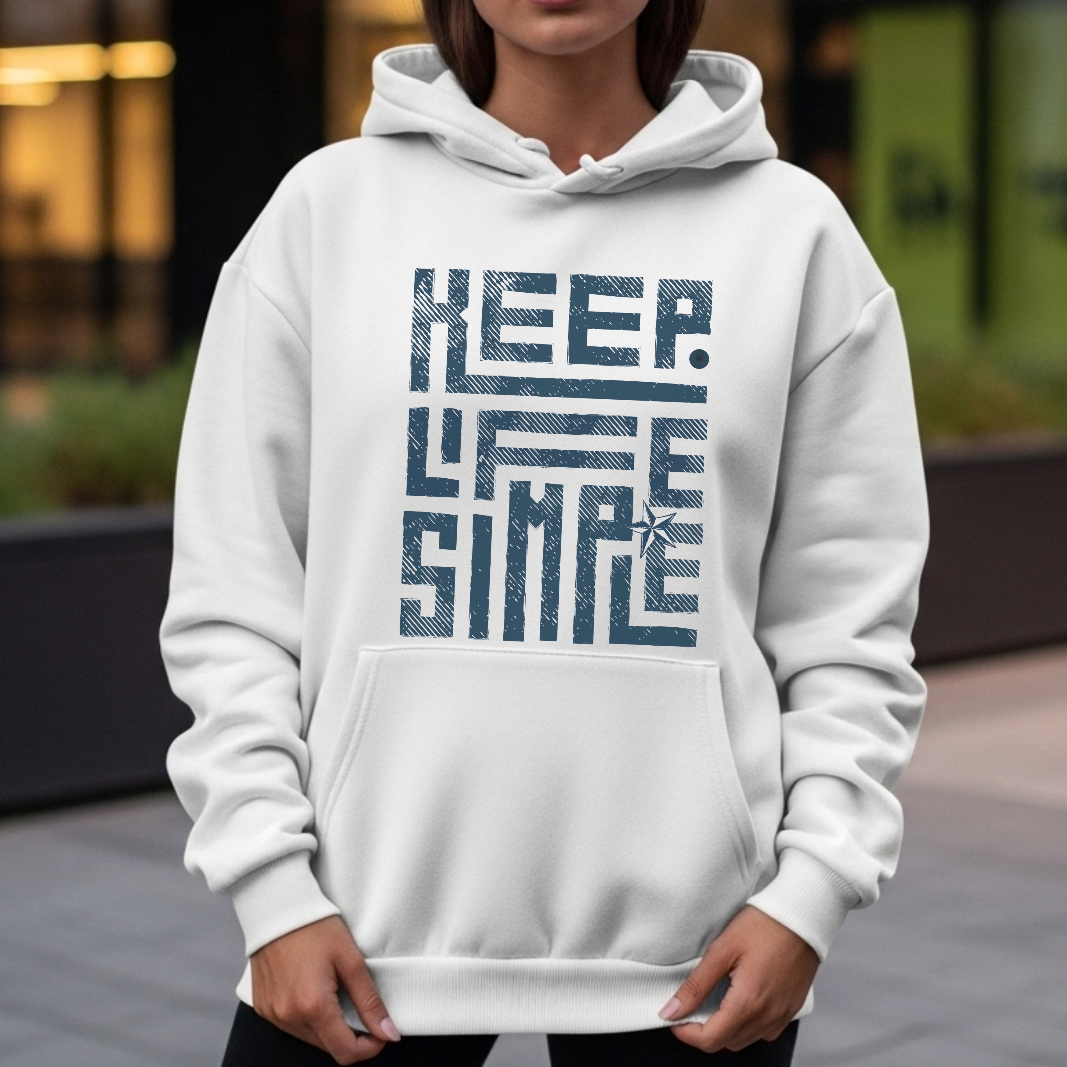 Keep Life Simple - Distressed Typography Minimalist Lifestyle Statement Artwork