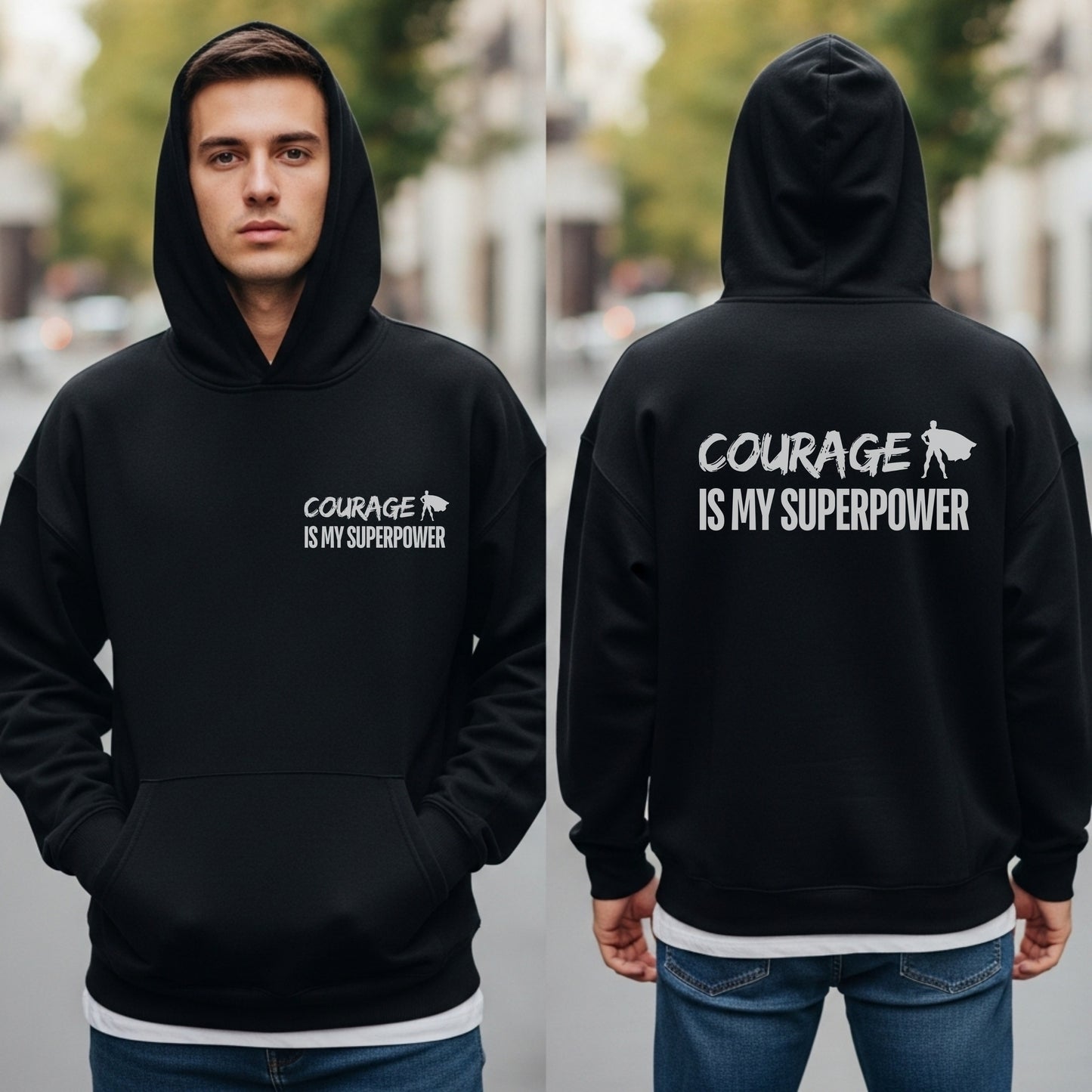 Courage Is My Superpower - Motivational Superhero Statement Artwork