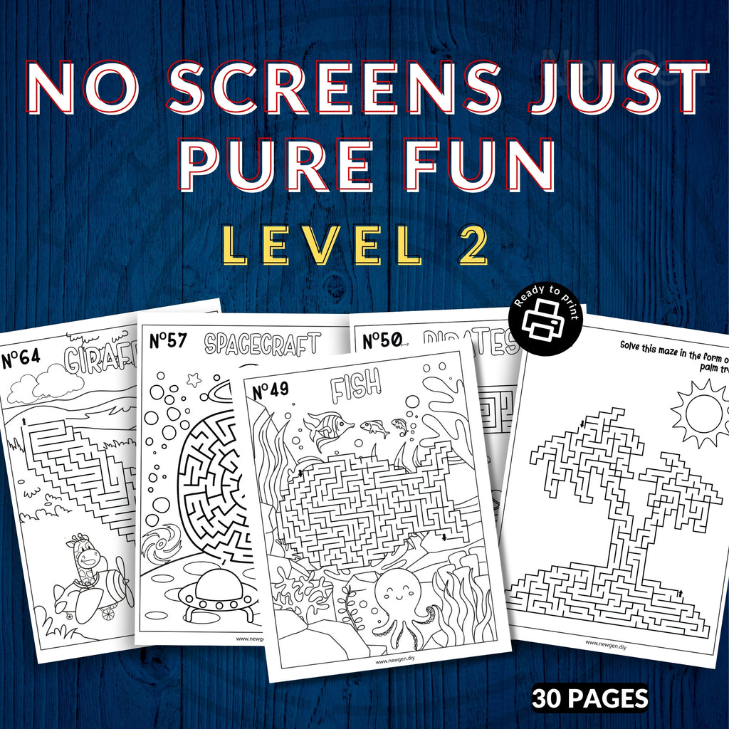 80 Mazes Fun Activity Sheets For Kids & Adults - 3 Levels
