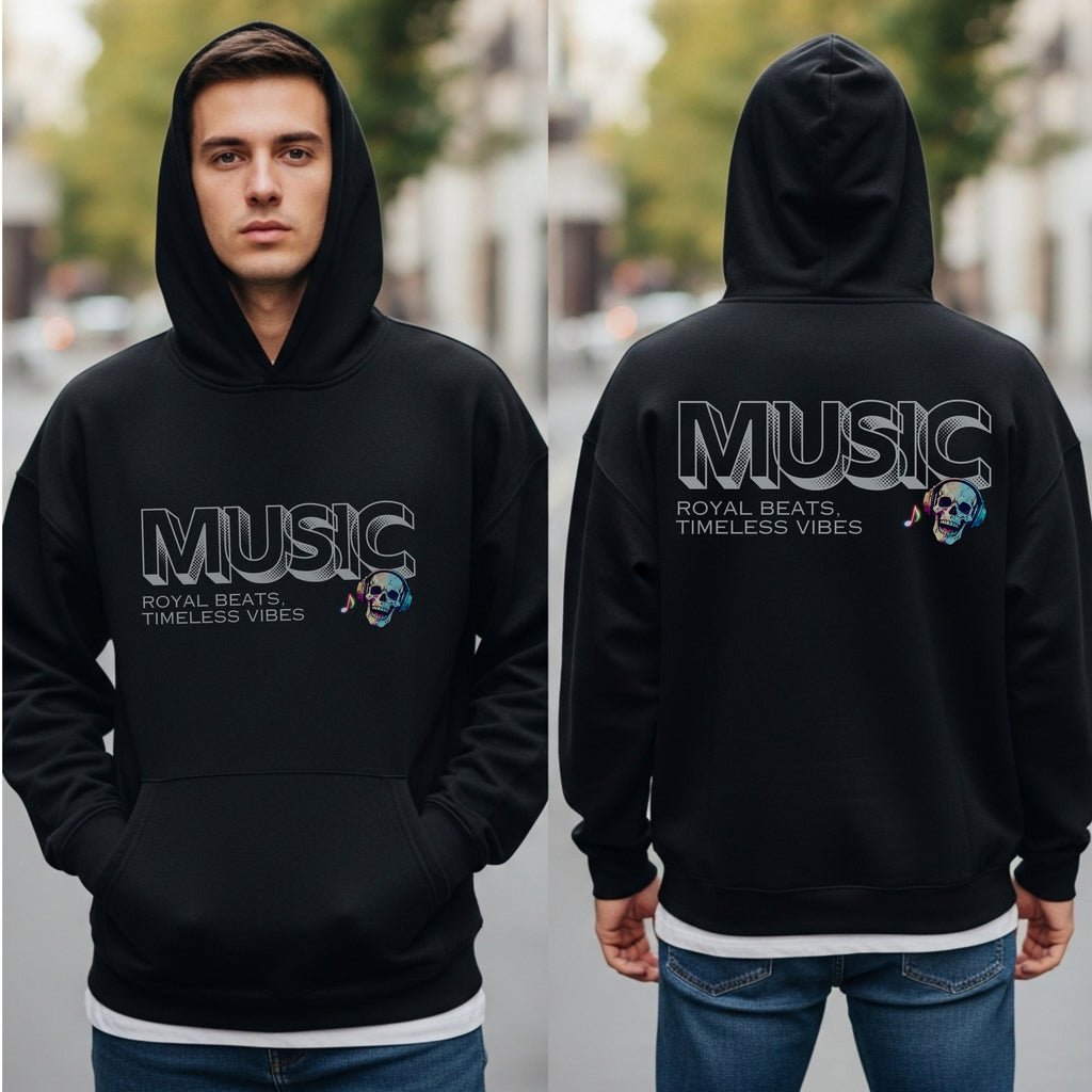 Music Royal Beats Timeless Vibes - Colorful Skull Statement Artwork