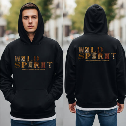 Wild Spirit Bravery Defines True Strength - Tiger Stripe Motivational Artwork