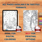 Woodland Elves Coloring Book Pages