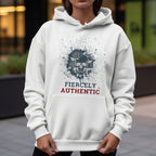 Fiercely Authentic - Skull with Roses Splatter Art Dark Feminine Truth Statement Artwork