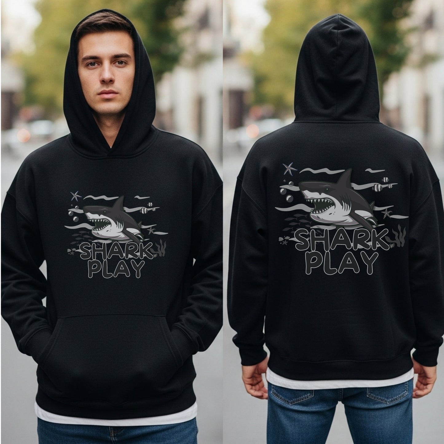 Shark Play - Ocean Adventure Playful Statement Artwork