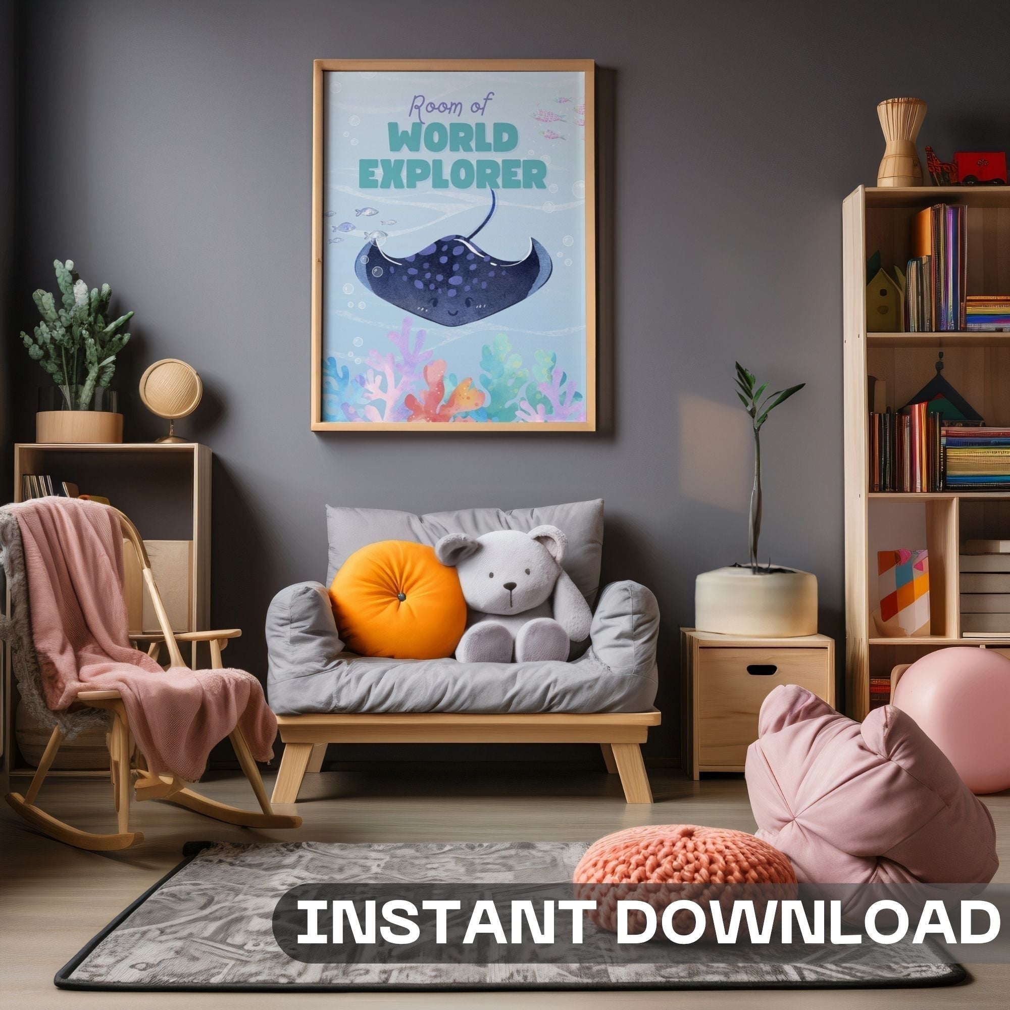 Room of World Explorer - Premium Ocean-Themed Wall Art for Children's Spaces