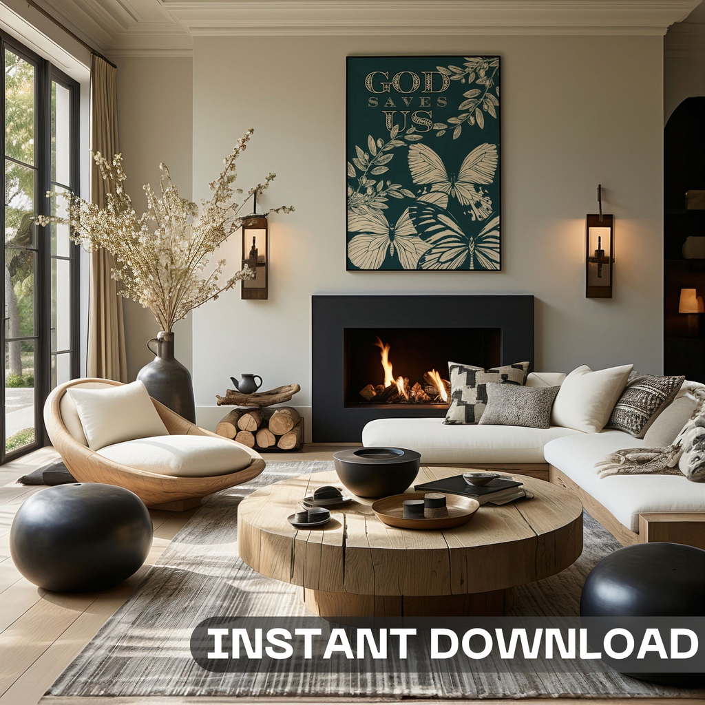 God Saves Us - Faith Butterfly & Olive Branch Wall Art