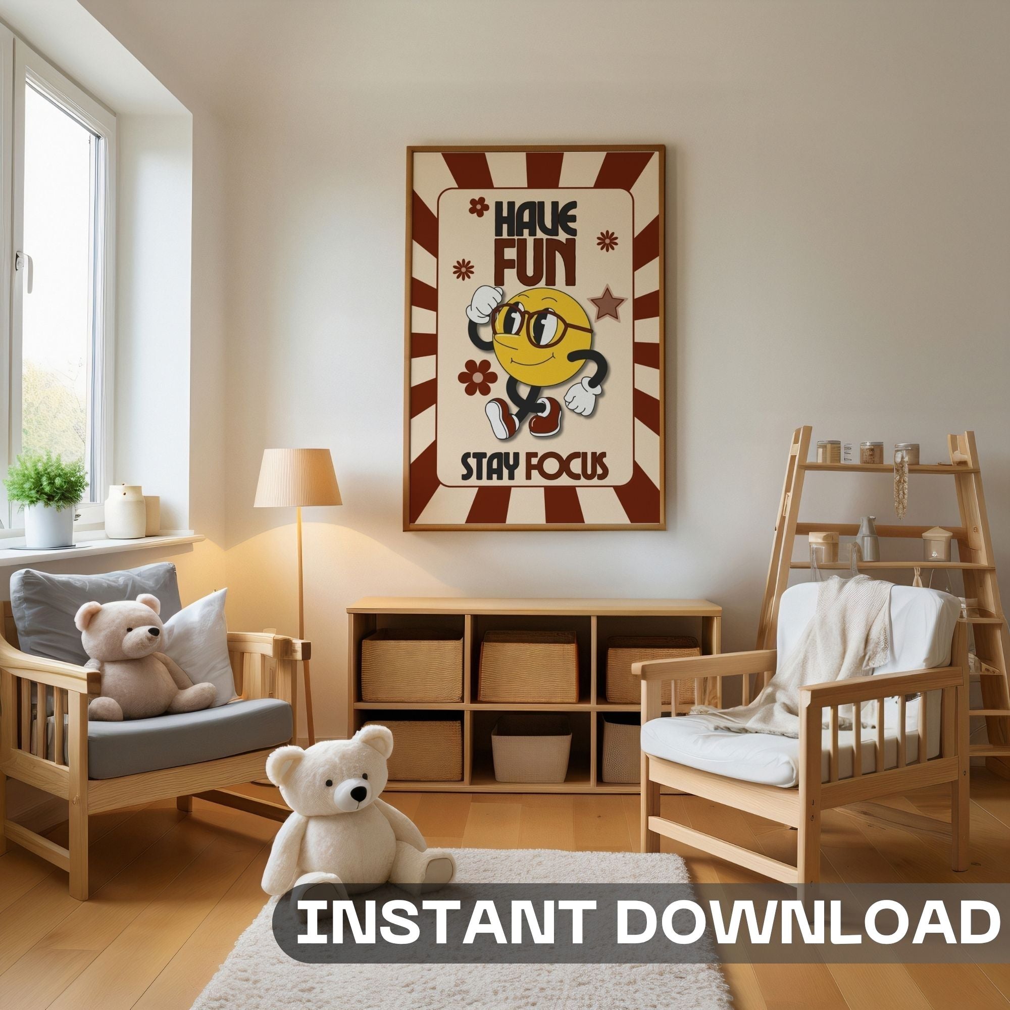 Have Fun Stay Focus Retro Wall Art