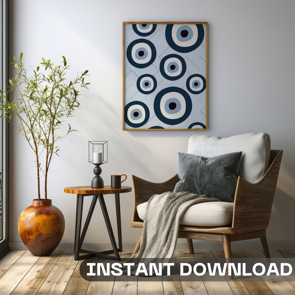 Evil Eye Protection - Mediterranean Talisman Pattern Wall Art