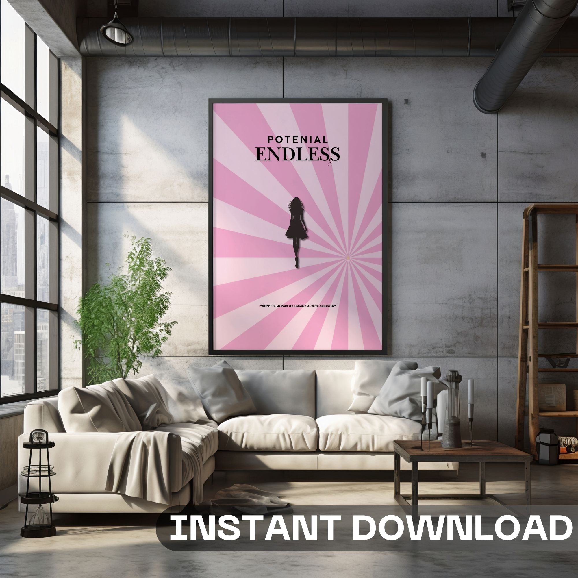 Potential Endless - Retro Empowerment Wall Art