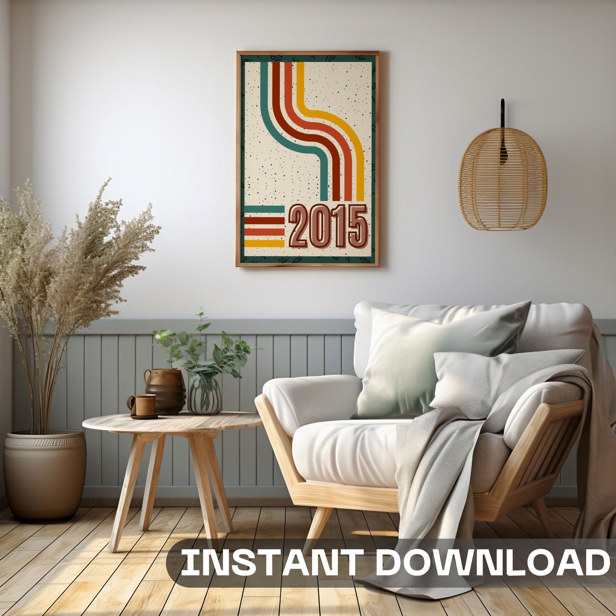 2015 Retro Wave Abstract Wall Art