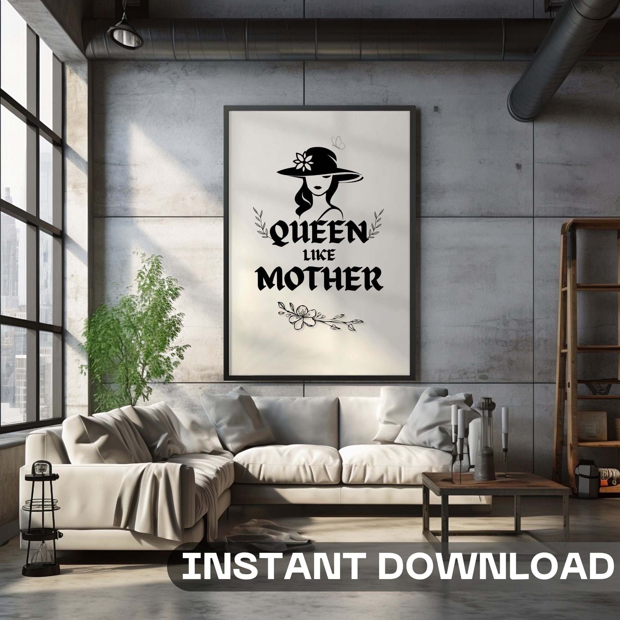 Queen Like Mother - Elegant Maternal Bond Wall Art