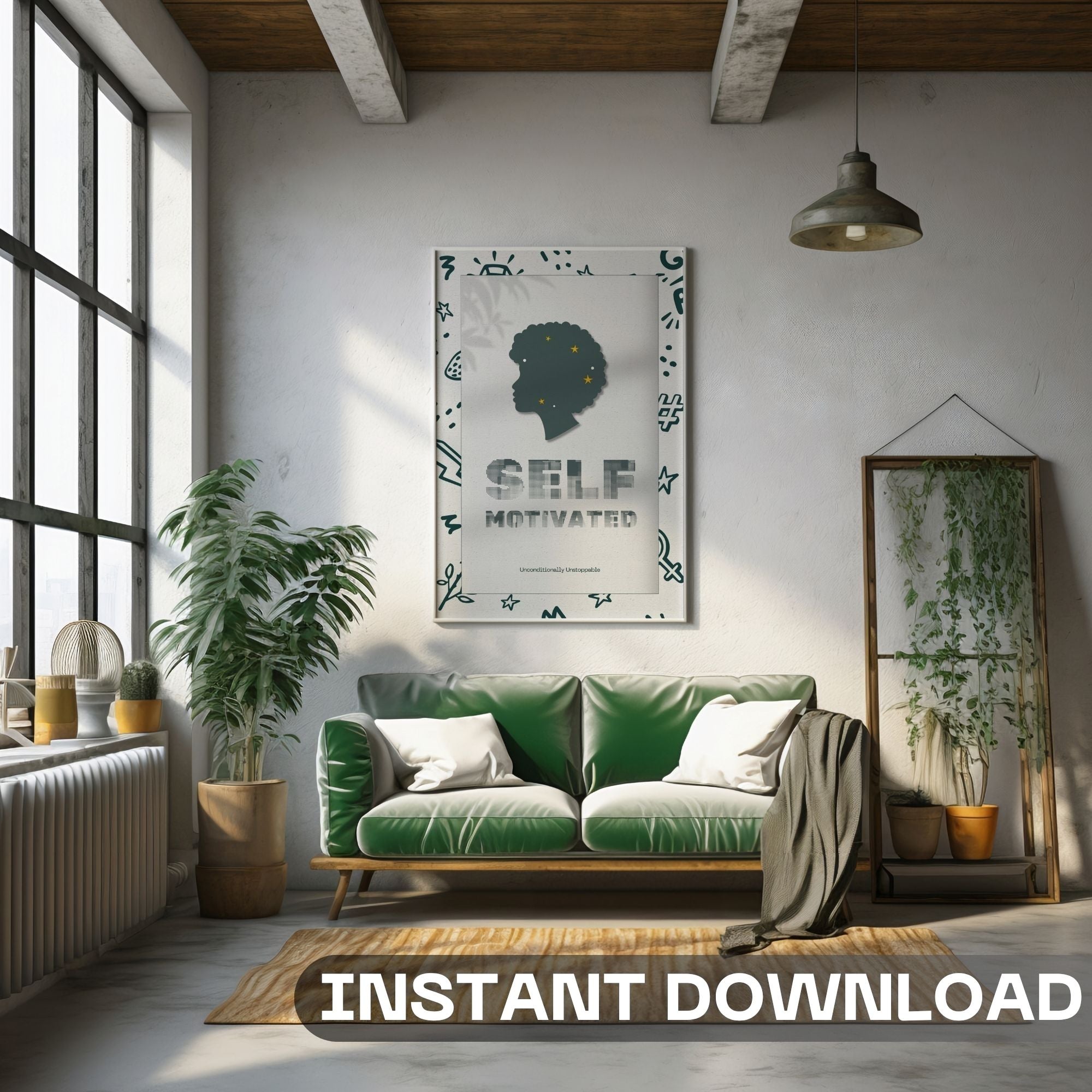 Self Motivated - Modern African American Empowerment Wall Art