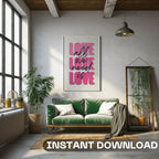 All We Need Is Love - Bold Pink Typography Wall Art | Modern Love Statement Poster
