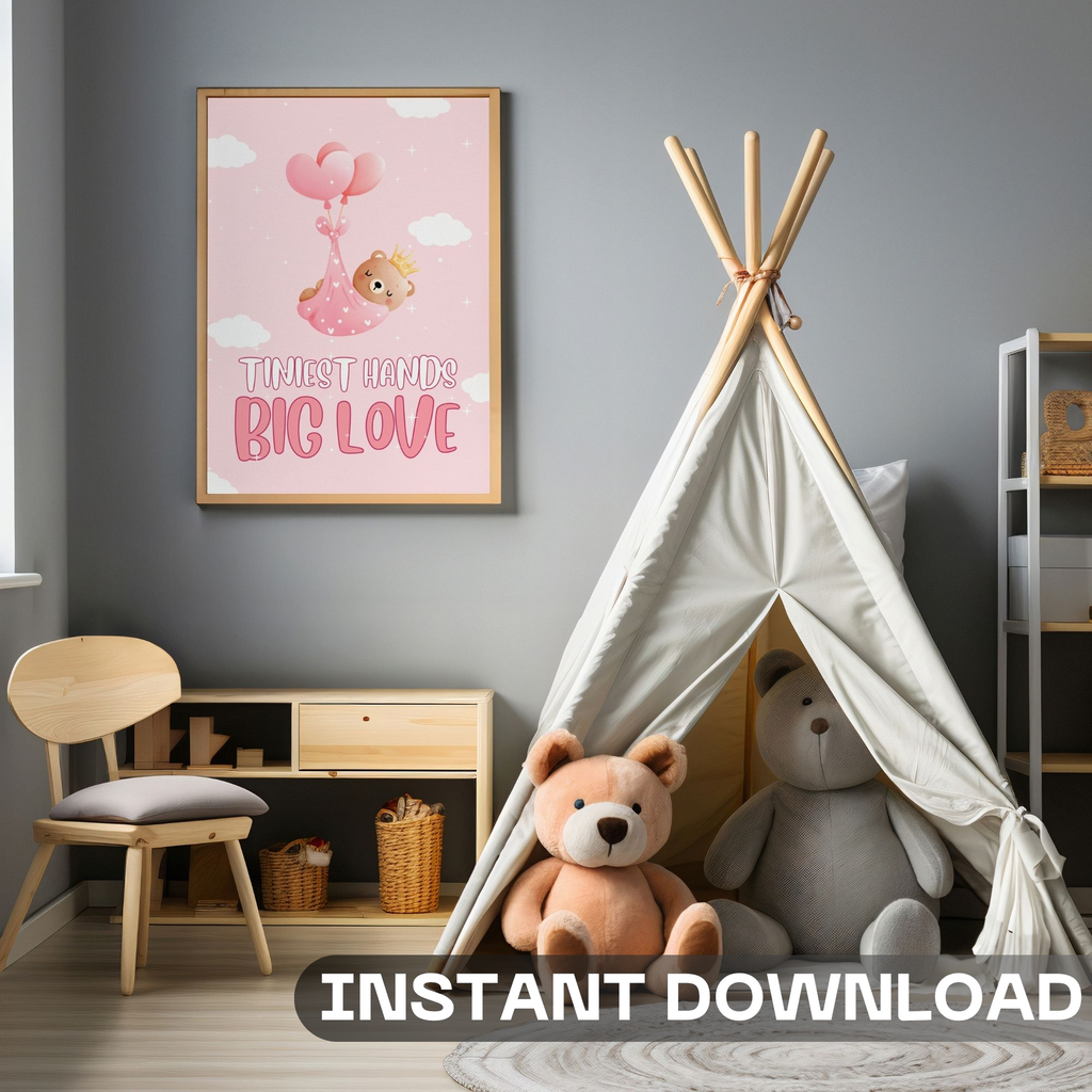 Tiniest Hands, Biggest Love - Nursery Baby Wall Art