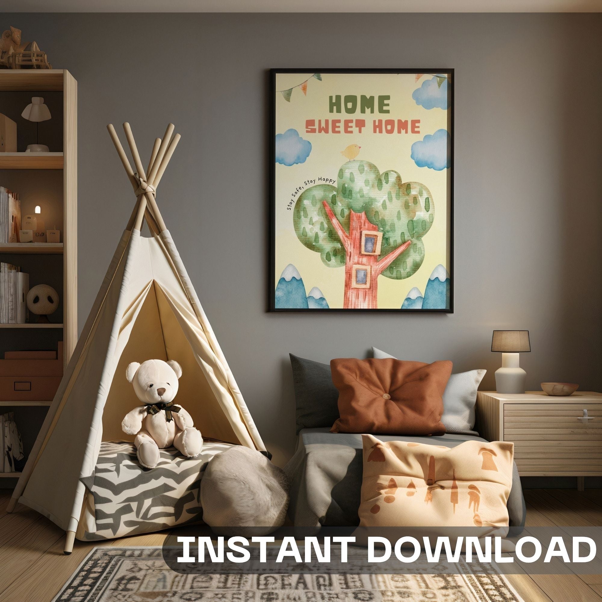 Home Sweet Home - Stay Safe, Stay Happy Wall Art