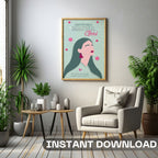 Unstoppable Beautiful Girl - Empowerment Portrait Wall Art | Feminine Strength Poster