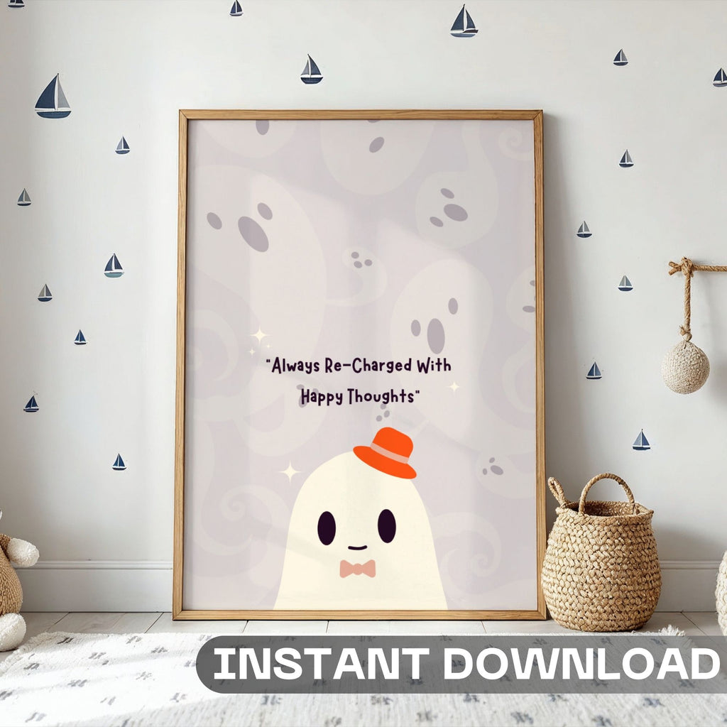 Always Recharged With Happy Thoughts - Positive Character Wall Art