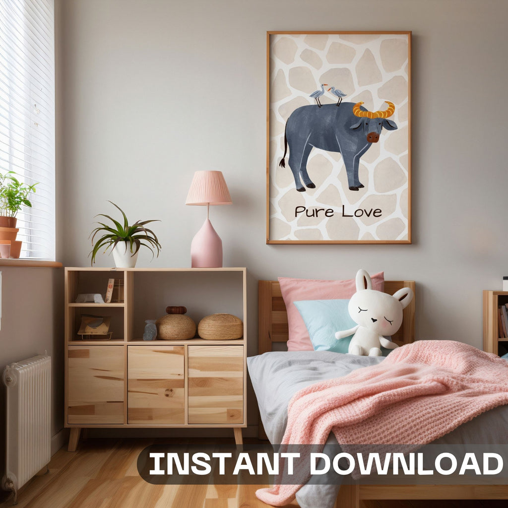 Pure Love - Buffalo & Birds Friendship Wall Art