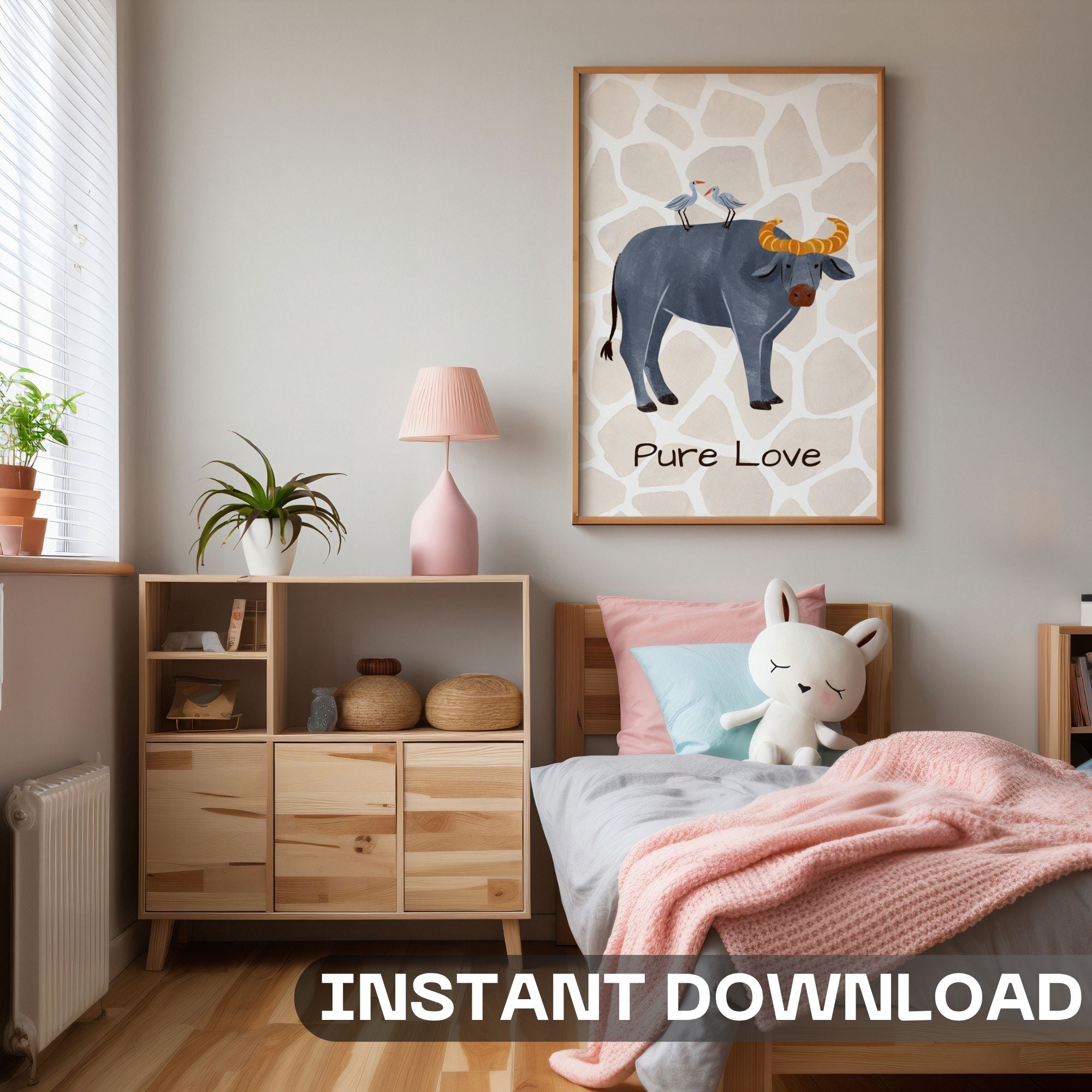 Pure Love - Buffalo & Birds Friendship Wall Art