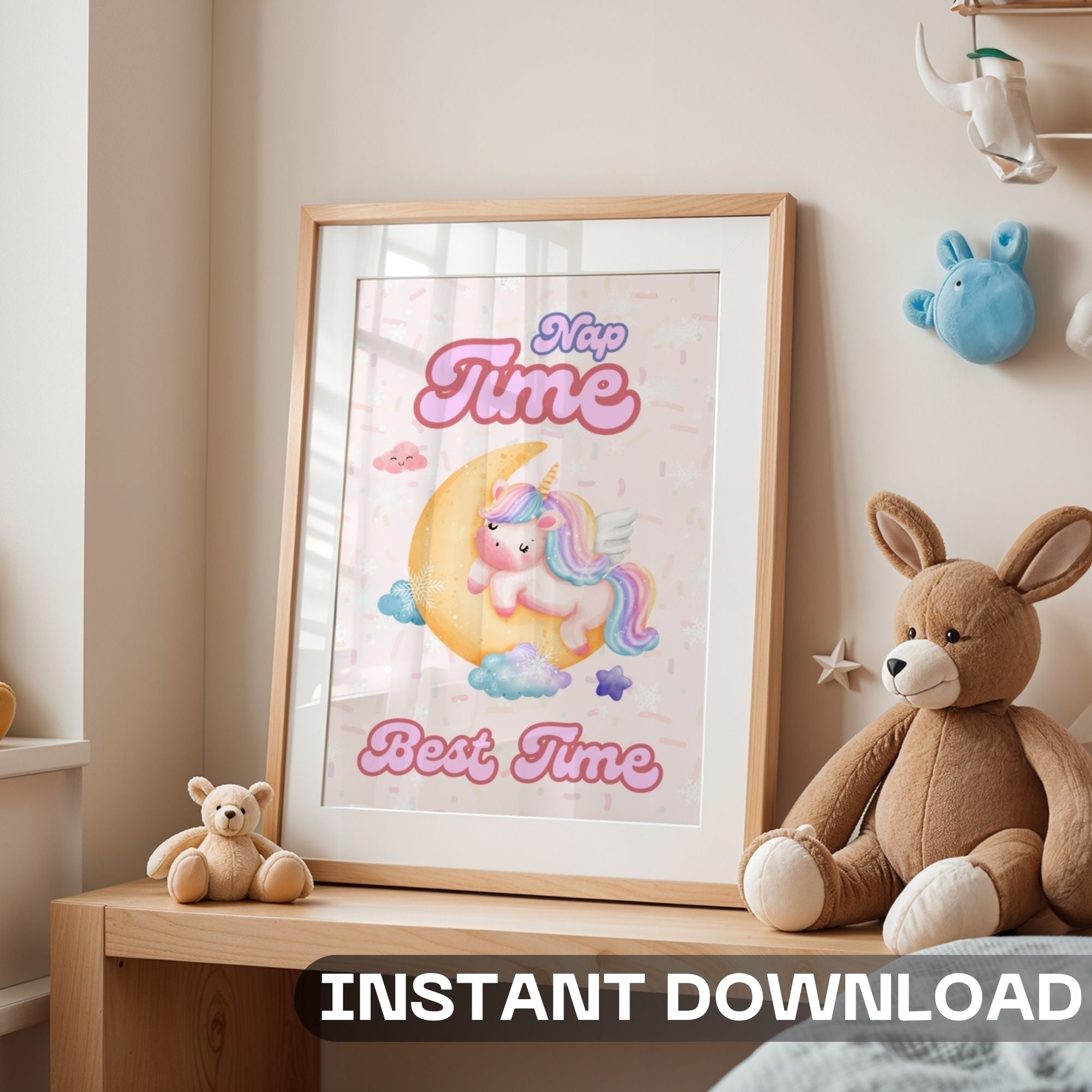 Nap Time Best Time - Dreamy Unicorn Nursery Wall Art