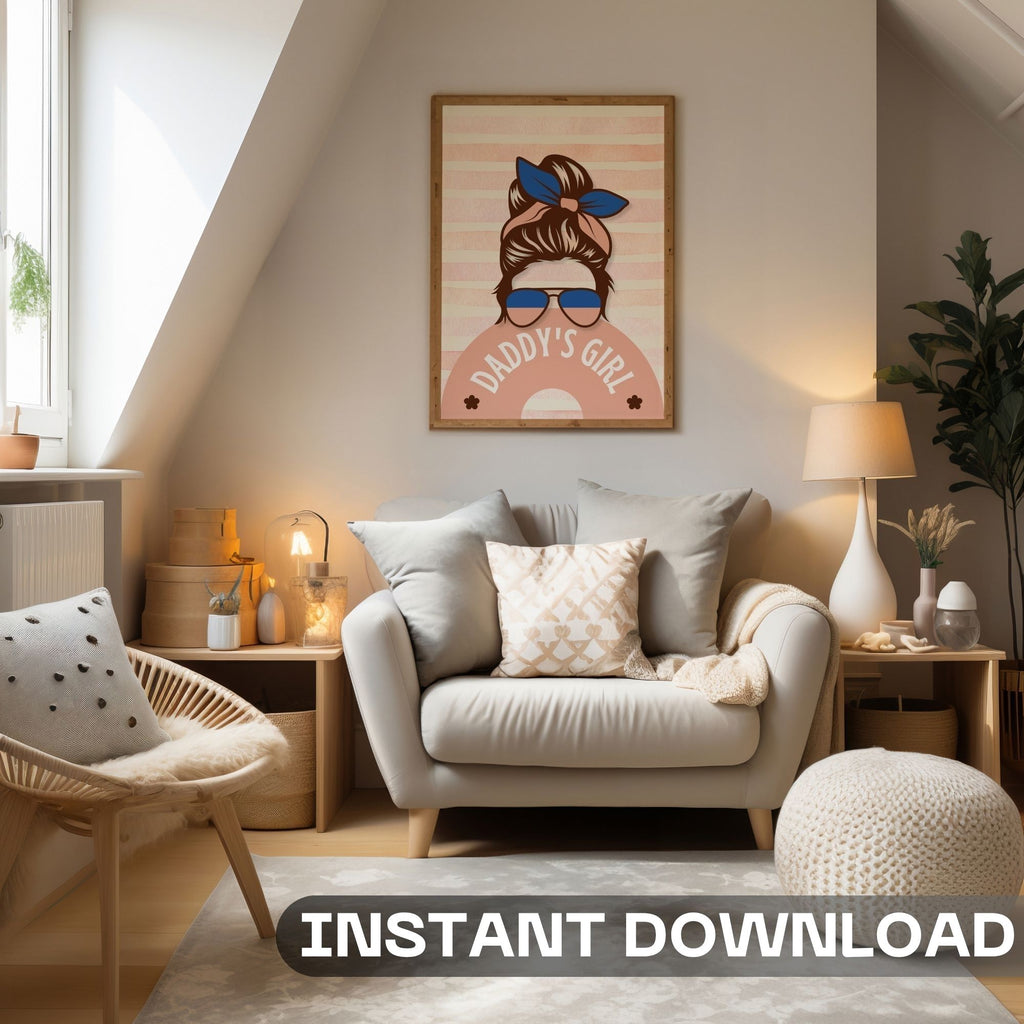 Daddy's Girl - Retro Fashion Illustration Wall Art