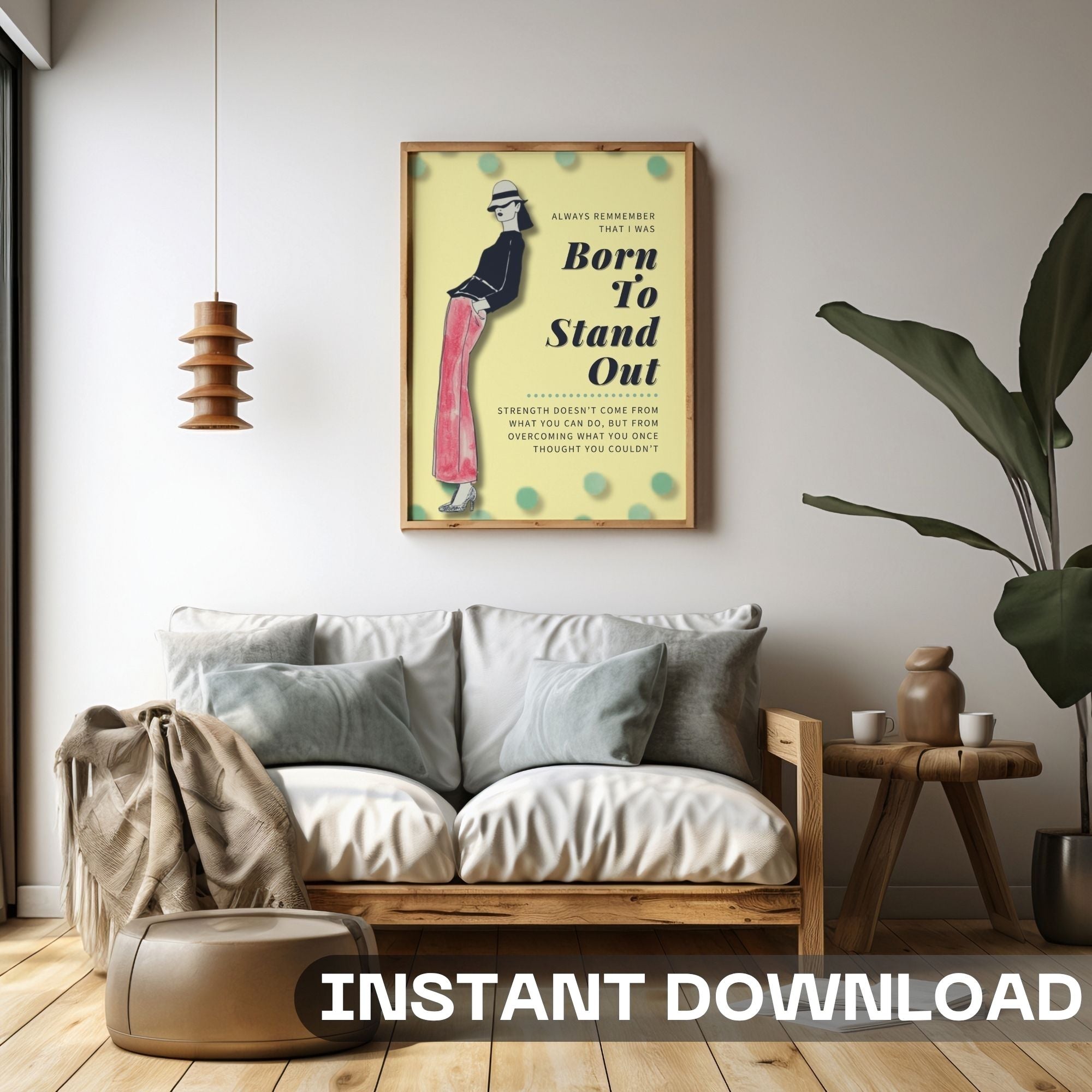 Born To Stand Out - Vintage Fashion Empowerment Wall Art | Elegant Woman Poster