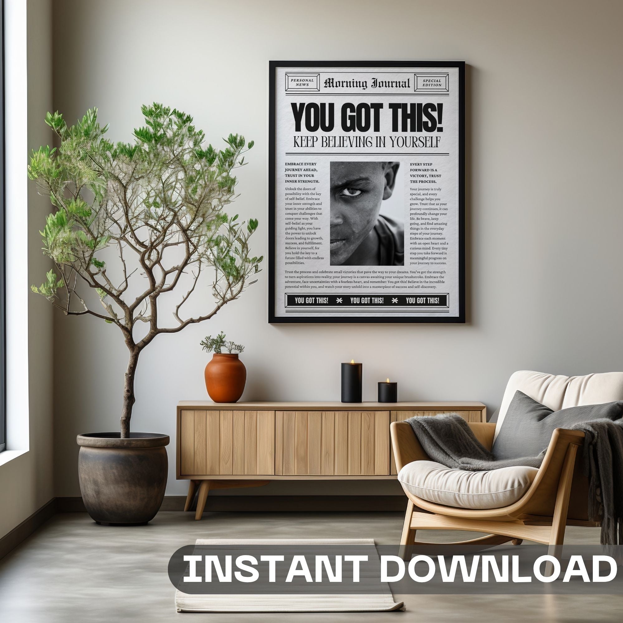 You Got This - Vintage Newspaper Motivation Wall Art