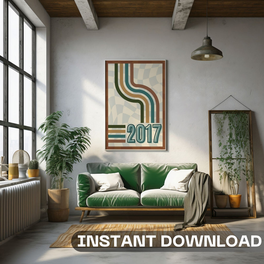 2017 Retro Wave Abstract Wall Art