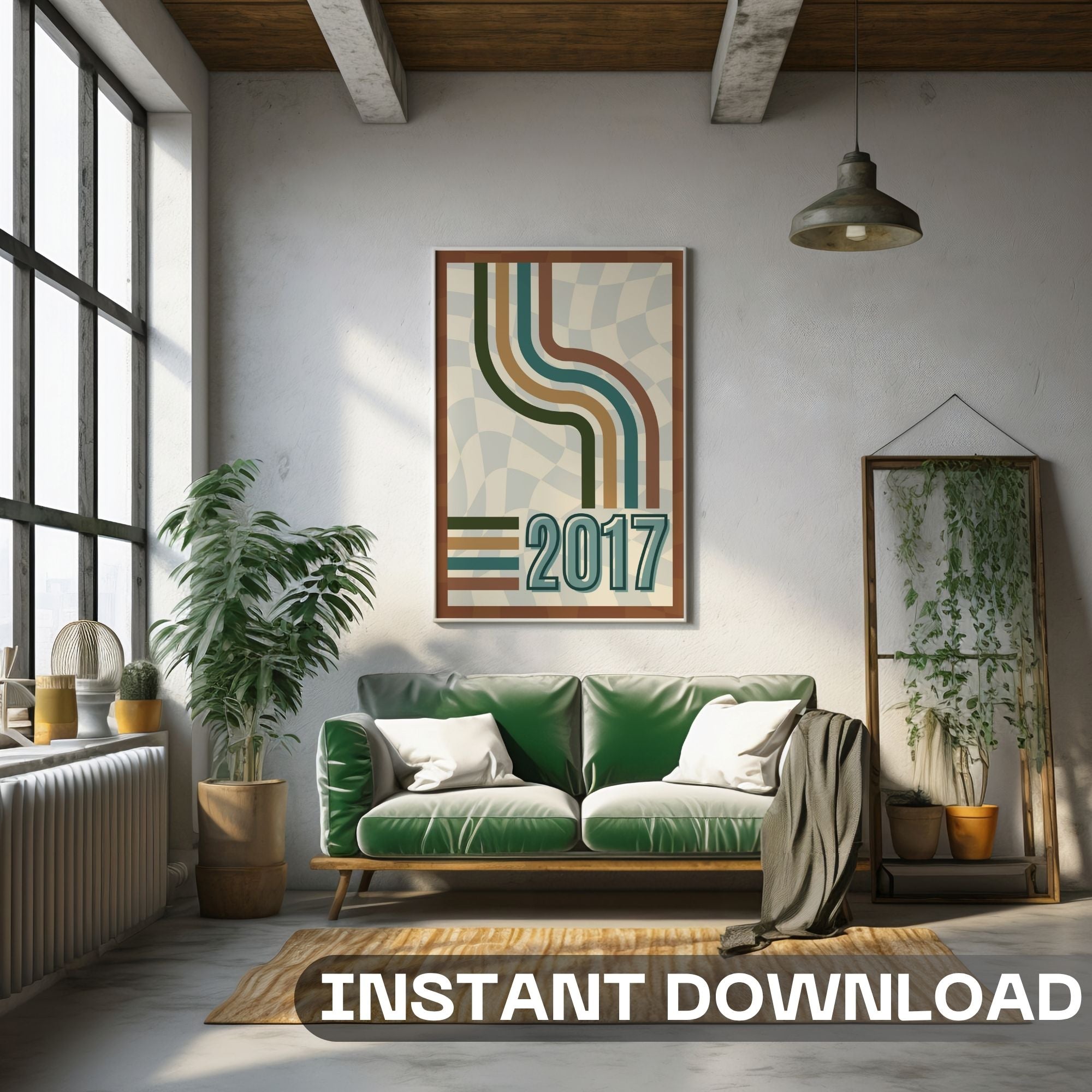 2017 Retro Wave Abstract Wall Art