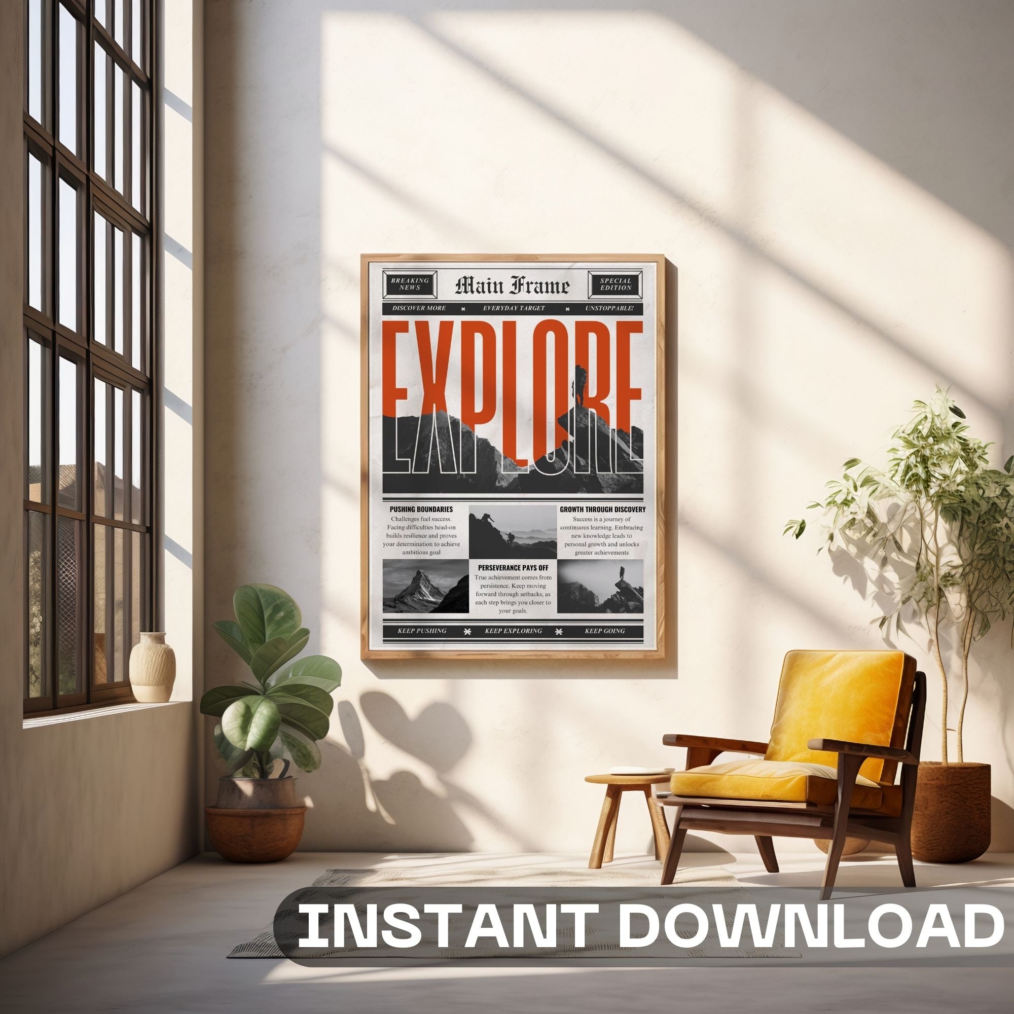 Explore - Main Frame Newspaper Wall Art