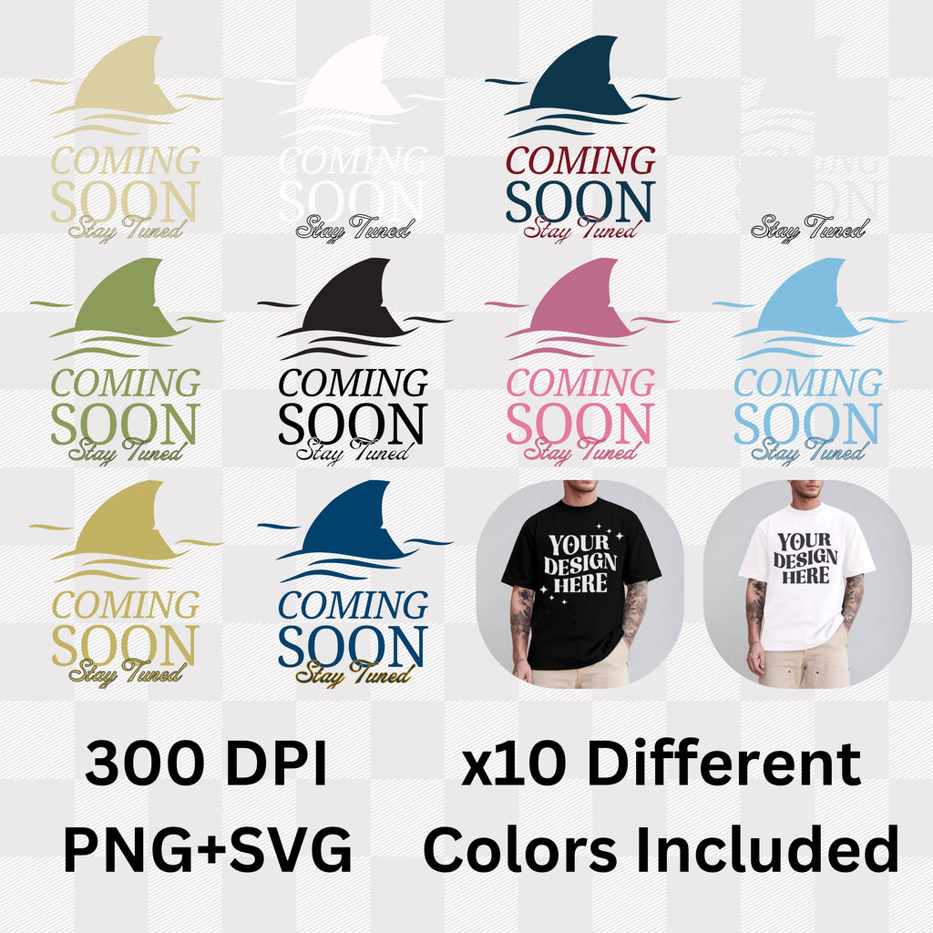 Coming Soon Stay Tuned - Shark Fin Anticipation Statement Artwork